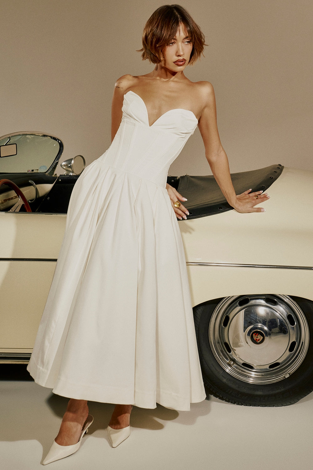 Lady | Sunshine Strapless Tulle Midi Dress