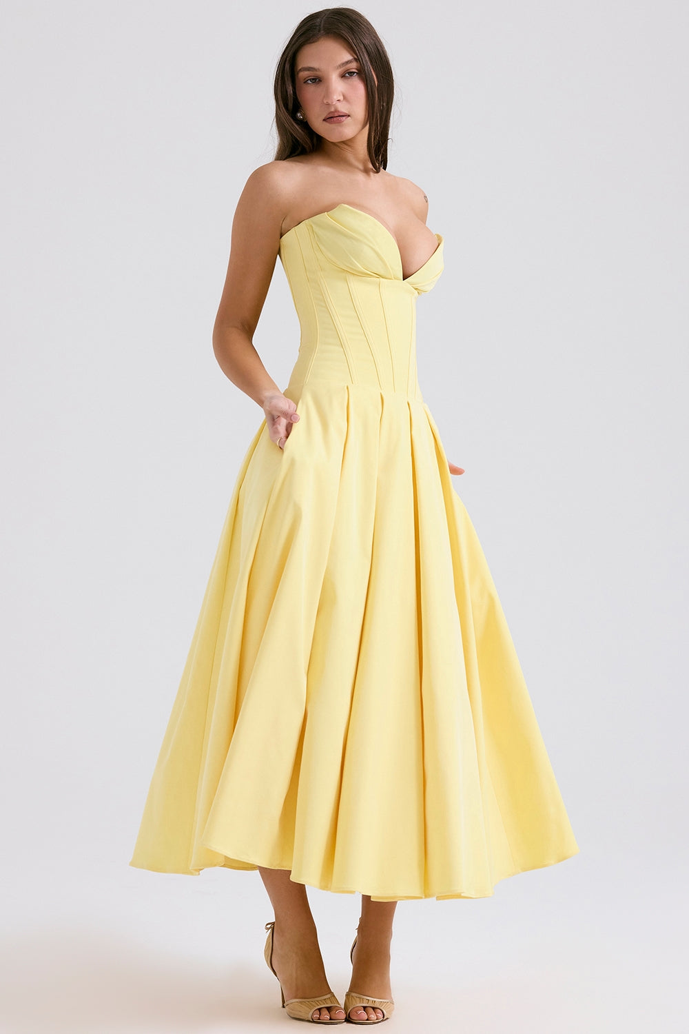 Lady | Sunshine Strapless Tulle Midi Dress