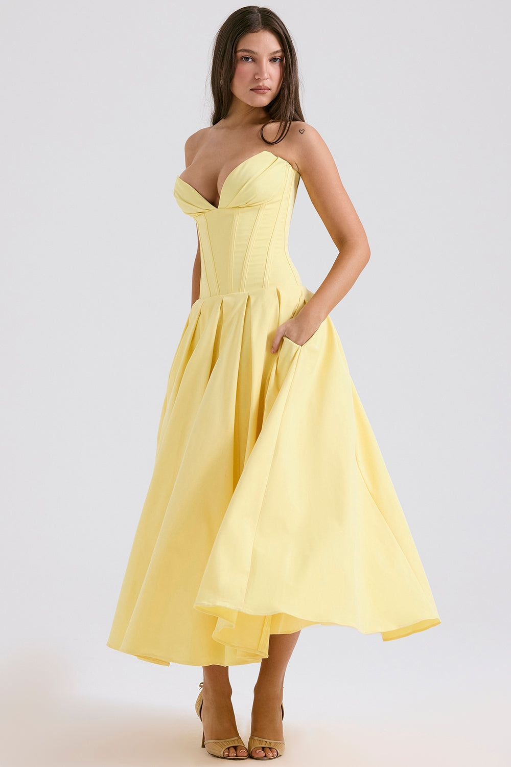 Lady | Sunshine Strapless Tulle Midi Dress