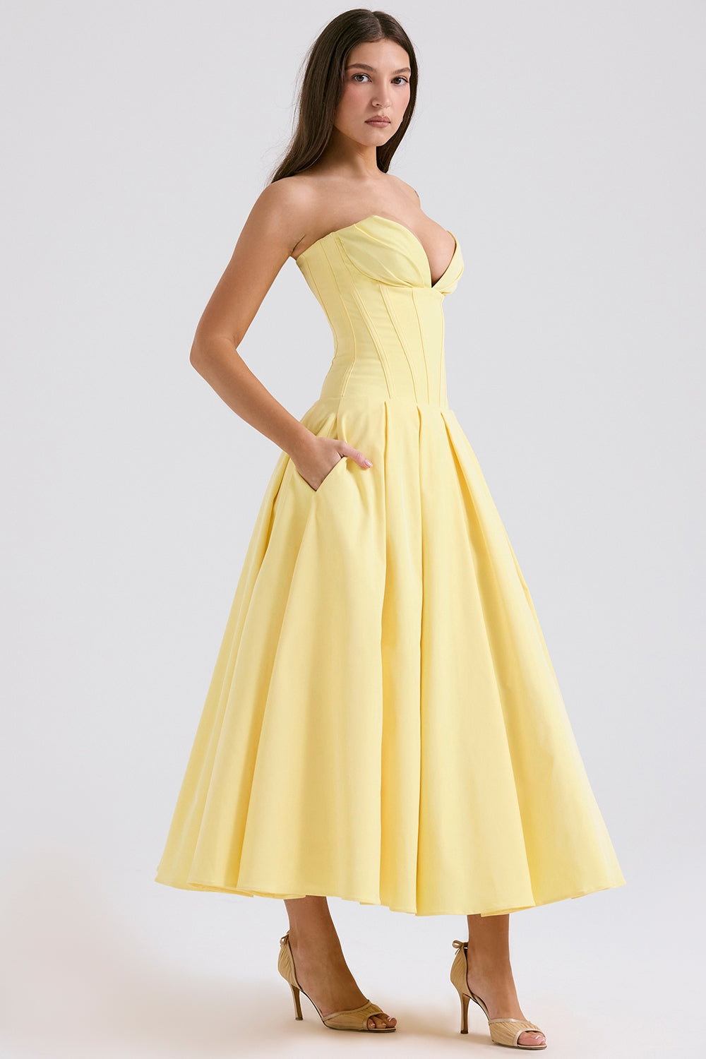 Lady | Sunshine Strapless Tulle Midi Dress
