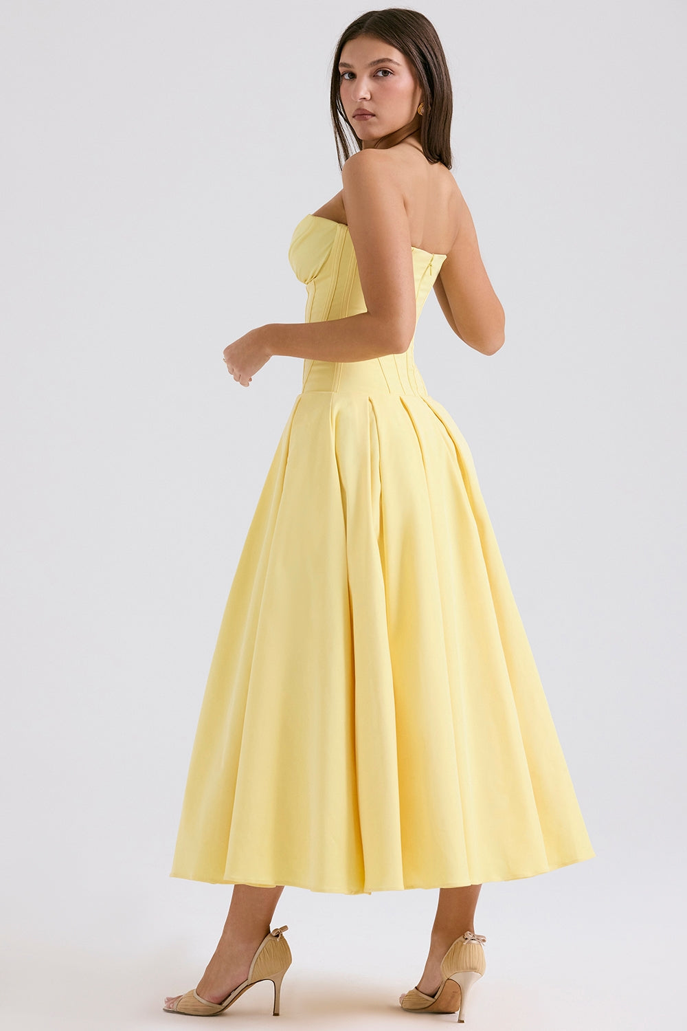 Lady | Sunshine Strapless Tulle Midi Dress