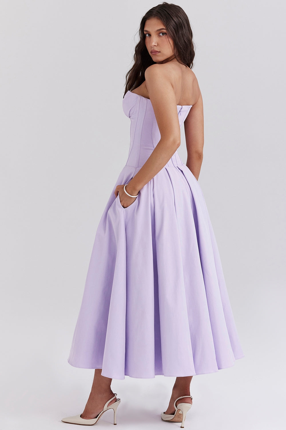 Lady | Sunshine Strapless Tulle Midi Dress