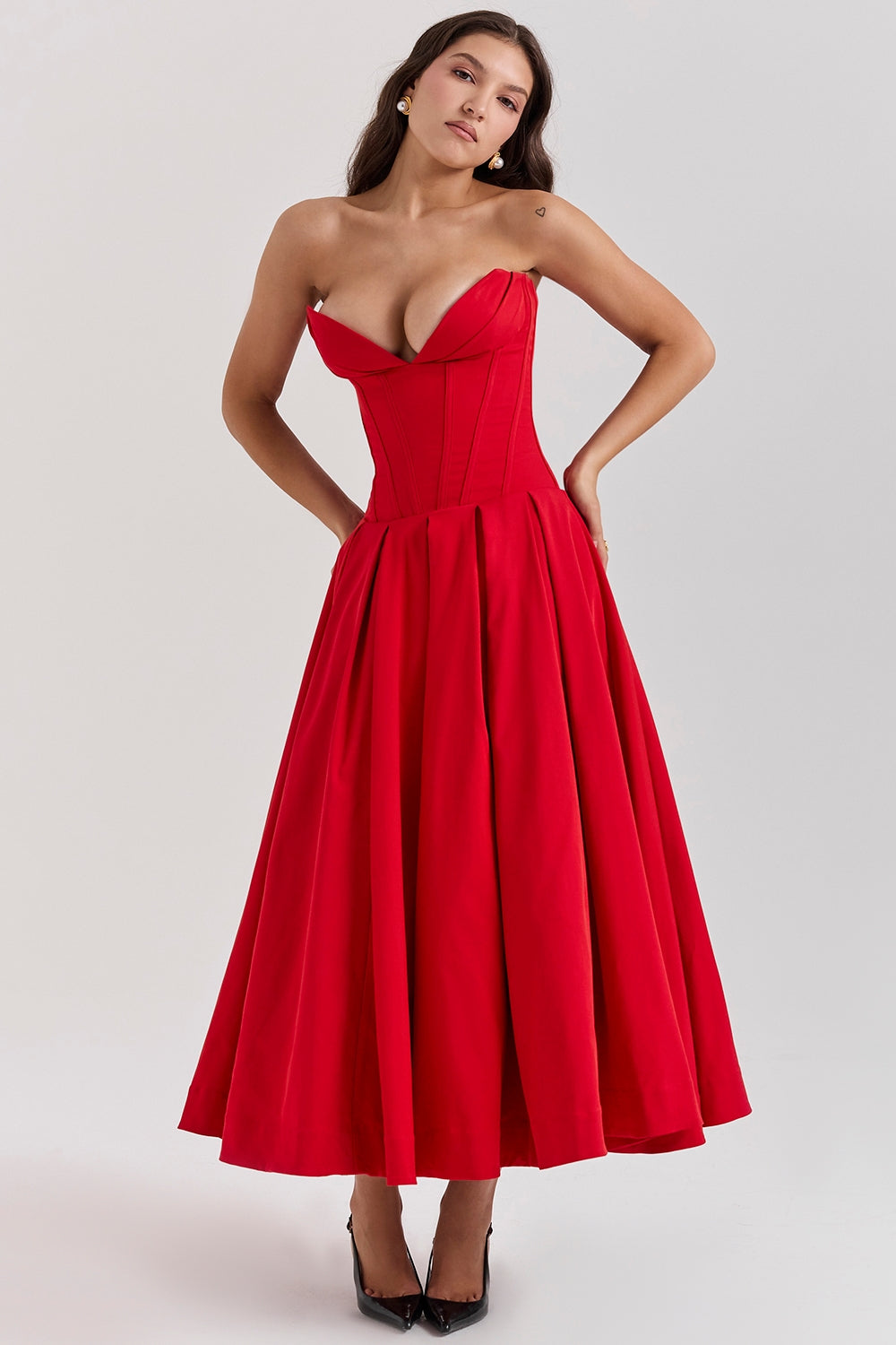 Lady | Sunshine Strapless Tulle Midi Dress