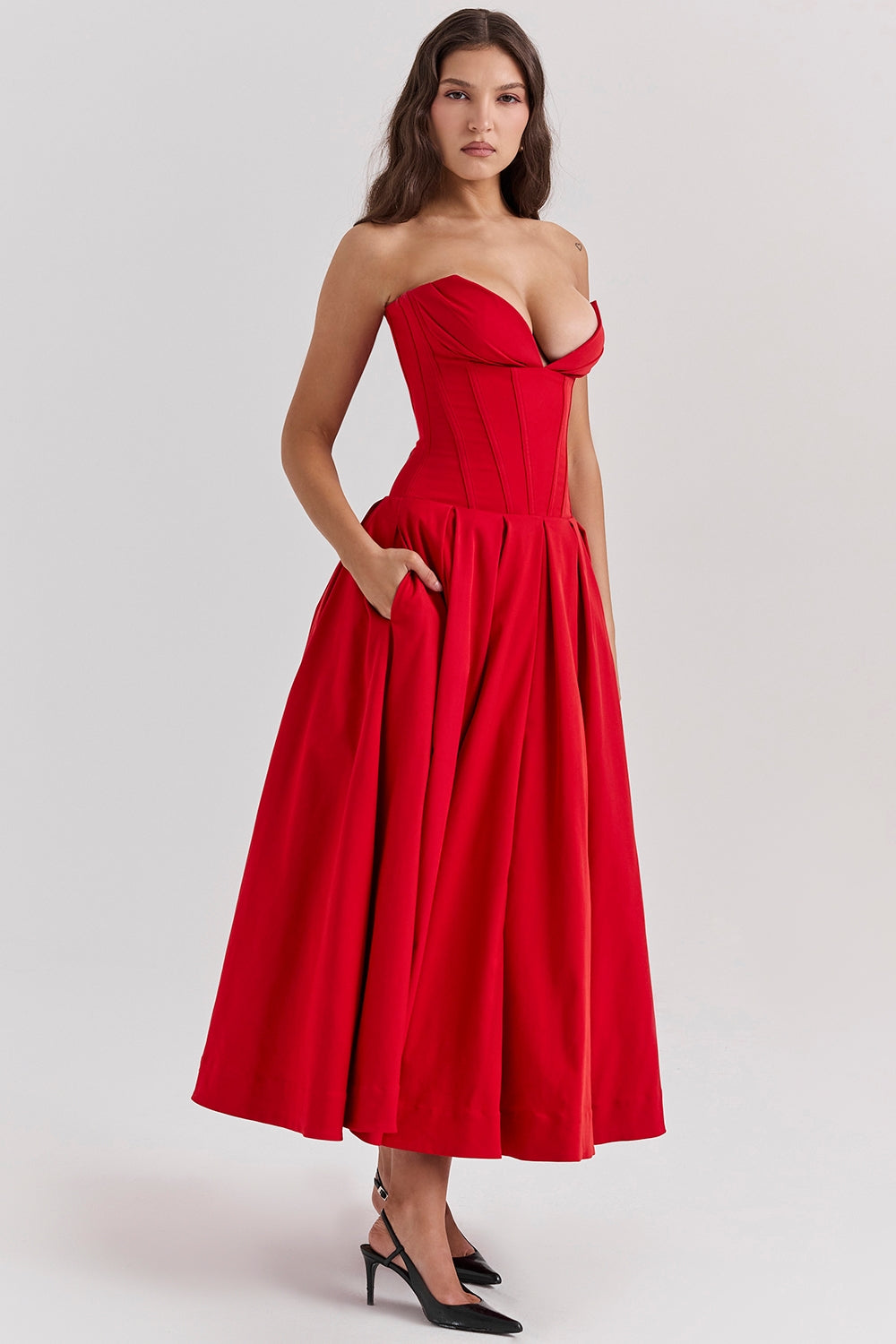 Lady | Sunshine Strapless Tulle Midi Dress