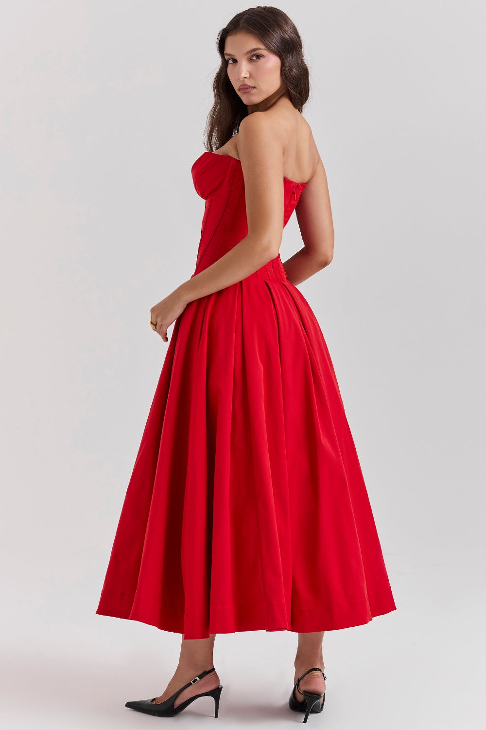 Lady | Sunshine Strapless Tulle Midi Dress