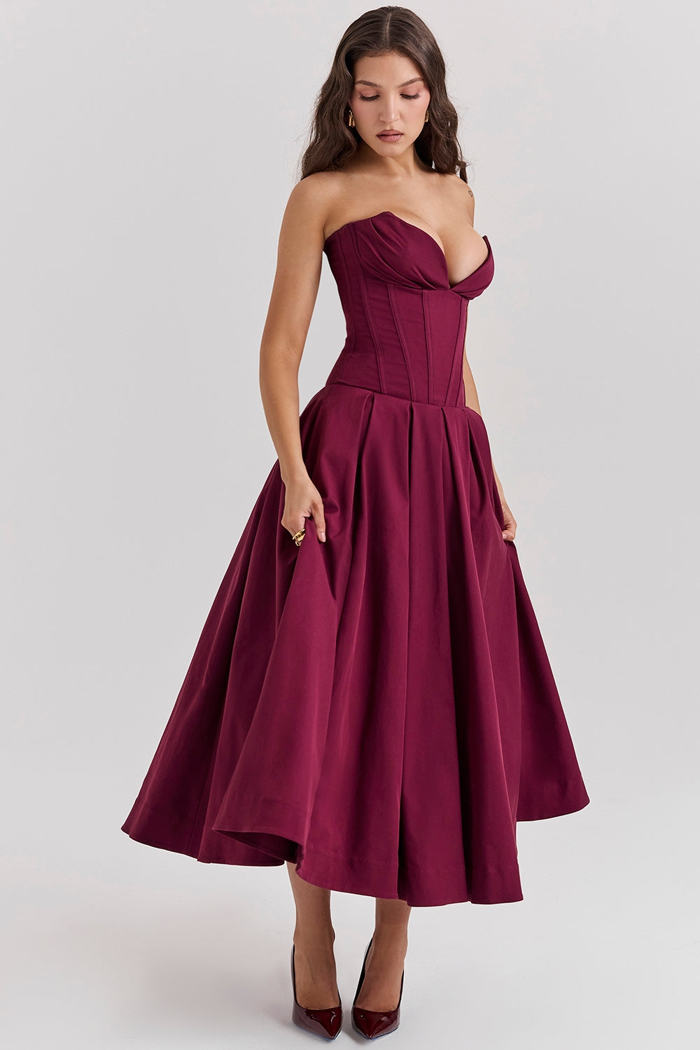 Lady | Sunshine Strapless Tulle Midi Dress
